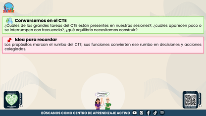 RESUMEN Y ACOMPAÑAMIENTO DOCENTE TEMA: EL CTE COMO COMUNIDAD DE APRENDIZAJE UNA RUTA PARA DIALOGAR, APRENDER Y TOMAR DECISIONES EN COLECTIVO Editable en PowerPoint