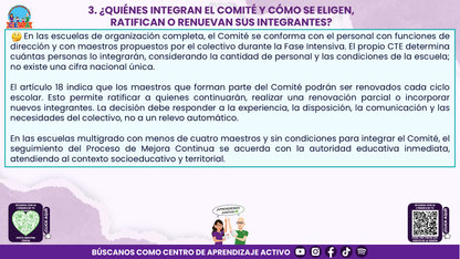 RESUMEN Y ACOMPAÑAMIENTO DOCENTE TEMA: COMITÉ DE PLANEACIÓN Y EVALUACIÓN ¿CÓMO PODEMOS INTEGRARLO EN NUESTRA ESCUELA? Editable en PowerPoint