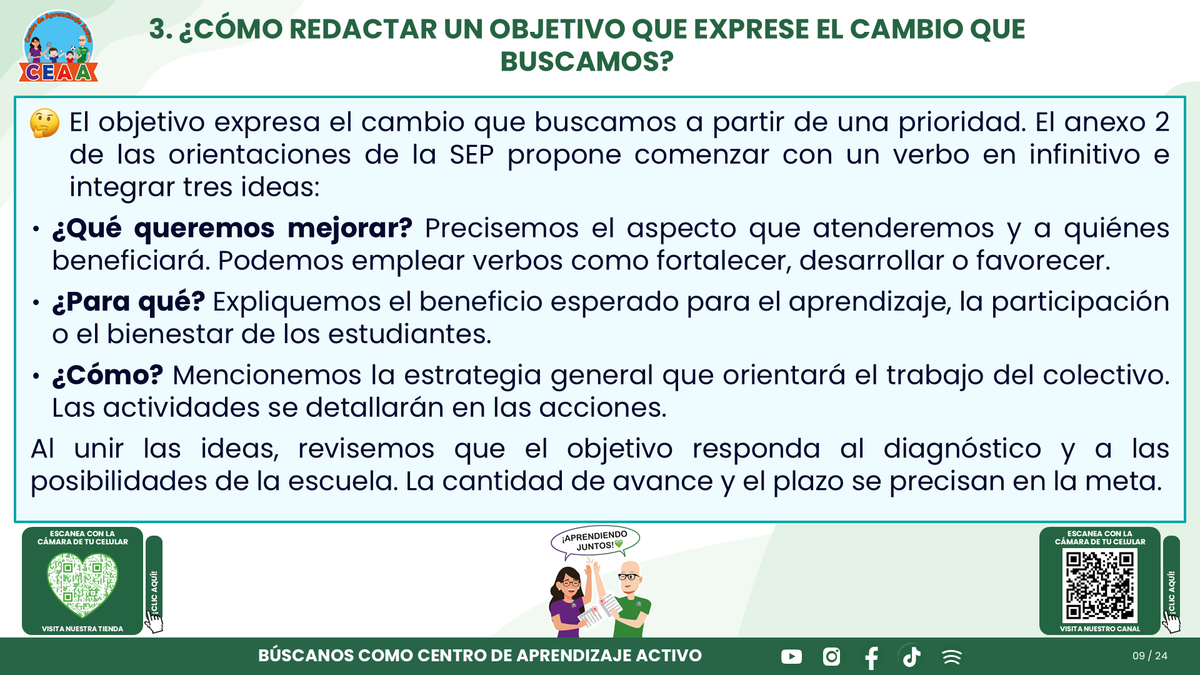 Resumen CTE Sesión 1 Tema: ¿CÓMO REDACTAR OBJETIVOS, METAS Y ACCIONES PARA NUESTRO PROGRAMA DE MEJORA CONTINUA? editable en PowerPoint