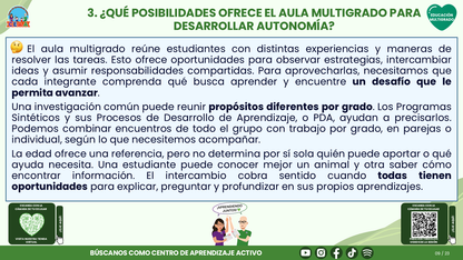 Resumen CTE del Tema 3 Educación Multigrado: AUTONOMÍA PARA APRENDER EN EL AULA ¿CÓMO ACOMPAÑAR DECISIONES, COLABORACIÓN Y RESPONSABILIDAD EN EL APRENDIZAJE? editable en PowerPoint