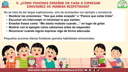 ESCUELA Y FAMILIA: ¿Cómo enseñar a nuestras hijas e hijos a expresar asertivamente y gestionar sus emociones? Editable en PowerPoint