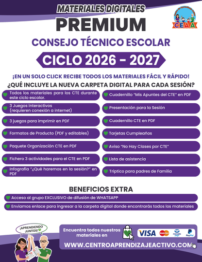 💎CARPETA PREMIUM Acceso a materiales digitales del CTE 2026-2027