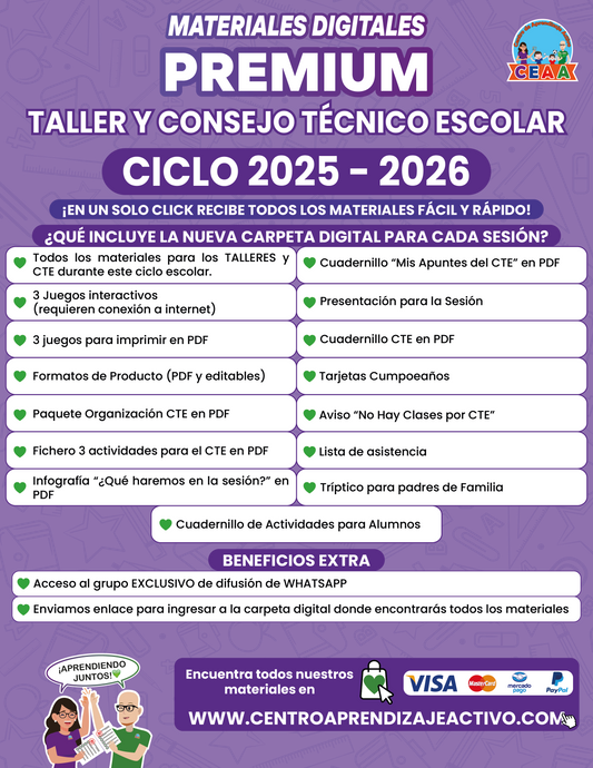 💎CARPETA PREMIUM - Acceso a todos los Materiales CTE y Talleres Ciclo 2025 - 2026