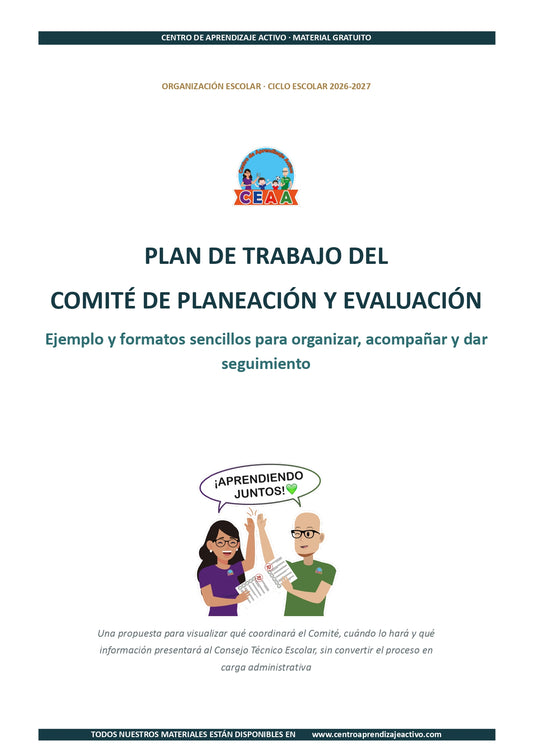 Ejemplo PLAN DE TRABAJO Comité Planeación y Evaluación en pdf