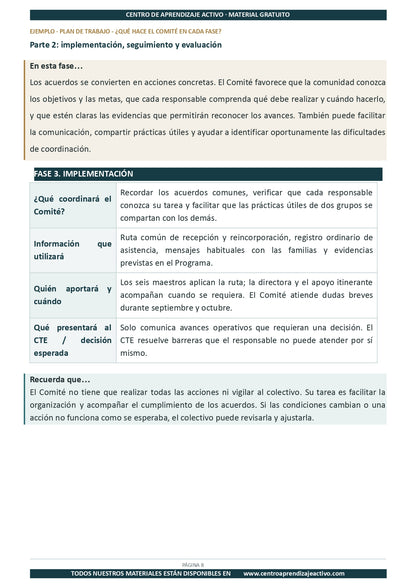 Ejemplo PLAN DE TRABAJO Comité Planeación y Evaluación en pdf