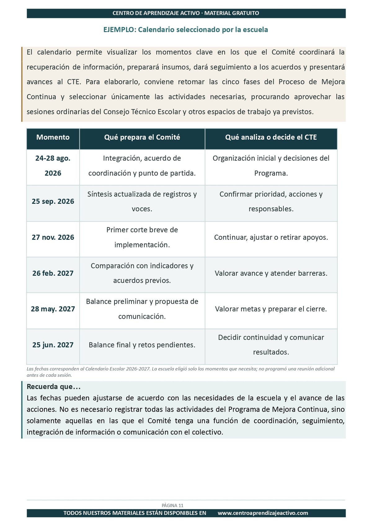 Ejemplo PLAN DE TRABAJO Comité Planeación y Evaluación en pdf