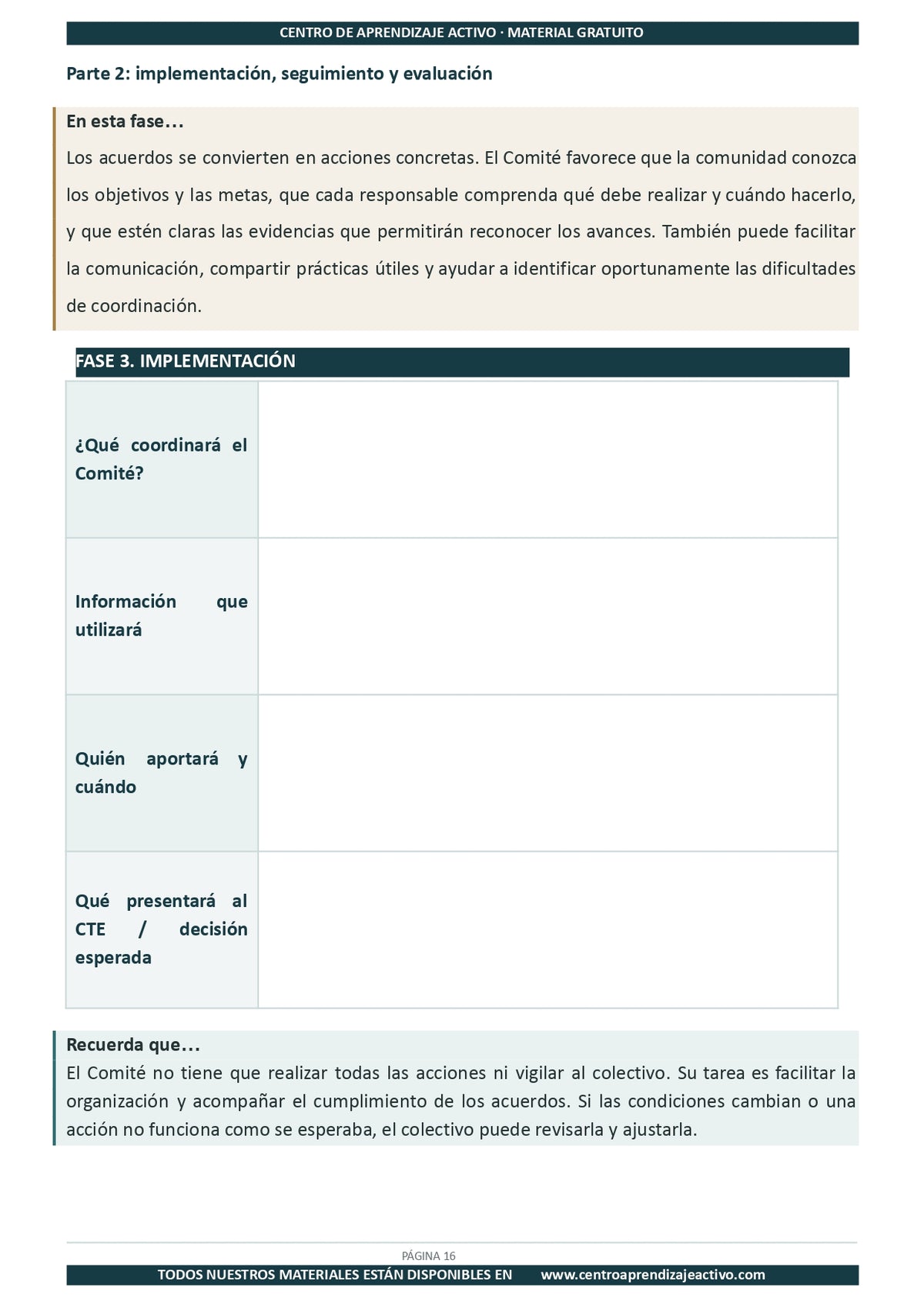 Ejemplo PLAN DE TRABAJO Comité Planeación y Evaluación en pdf