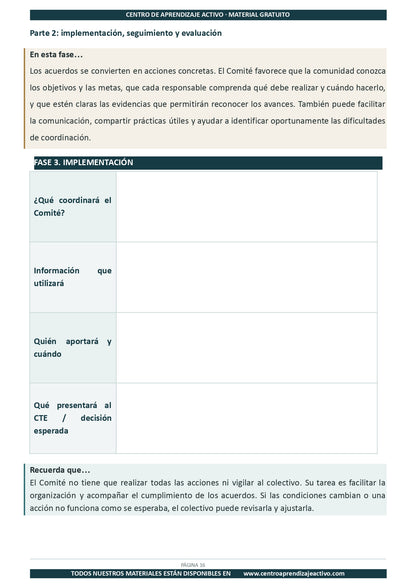 Ejemplo PLAN DE TRABAJO Comité Planeación y Evaluación en pdf