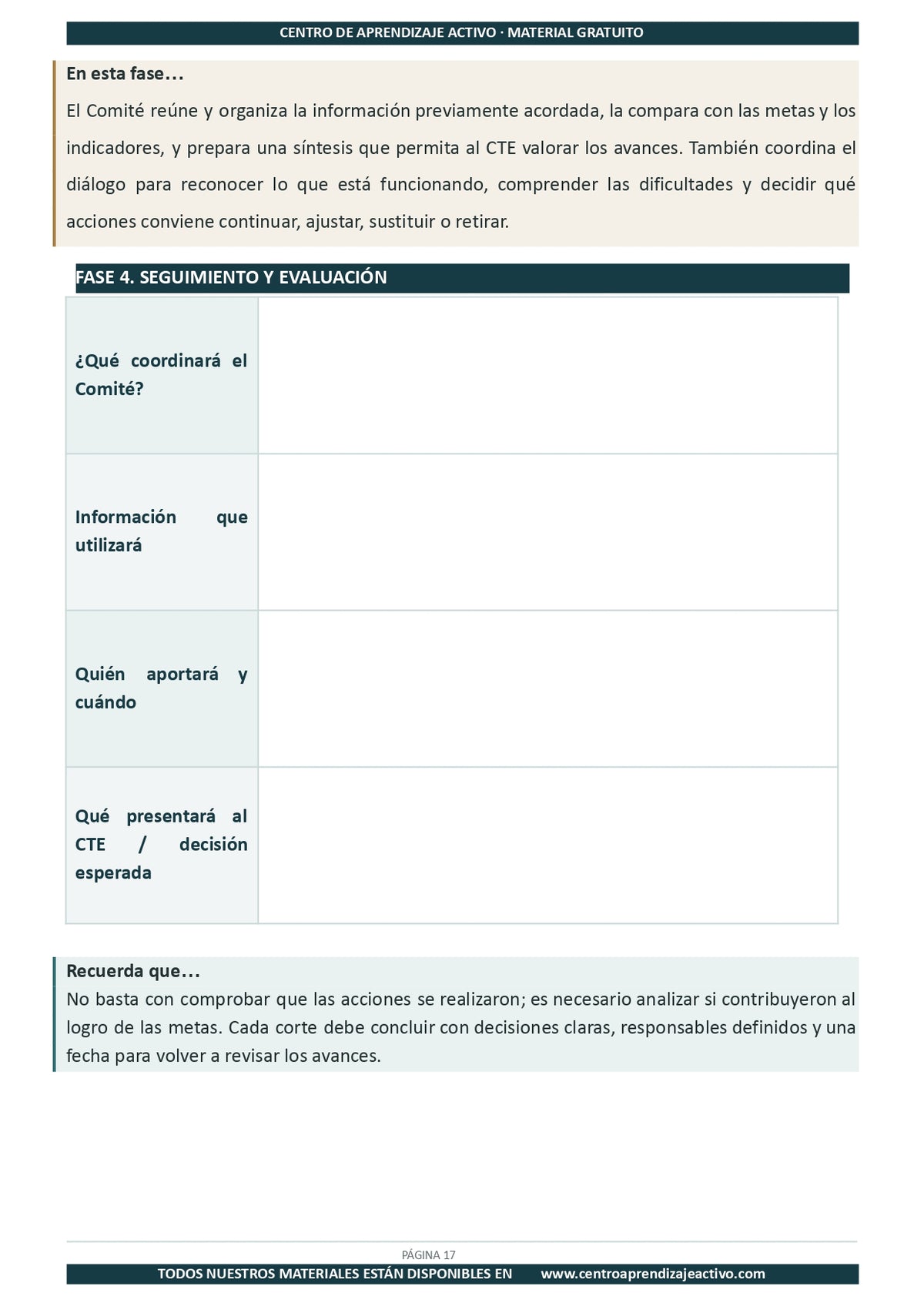 Ejemplo PLAN DE TRABAJO Comité Planeación y Evaluación en pdf