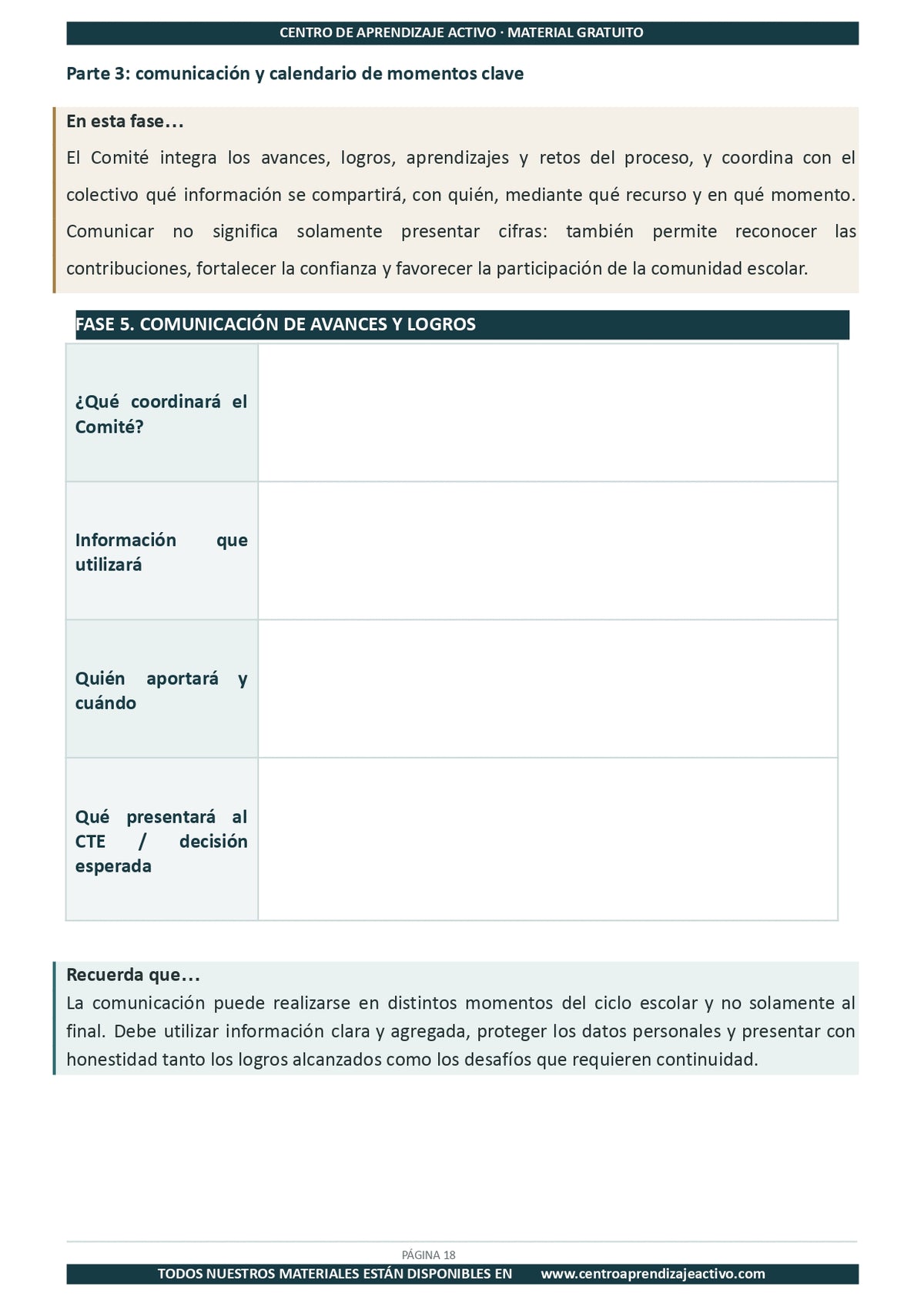 Ejemplo PLAN DE TRABAJO Comité Planeación y Evaluación en pdf