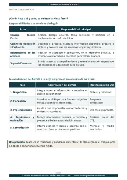 Ejemplo PLAN DE TRABAJO del Comité de Planeación y Evaluación editable en word (🎁De regalo en el Paquete del Tema 3 y 4)