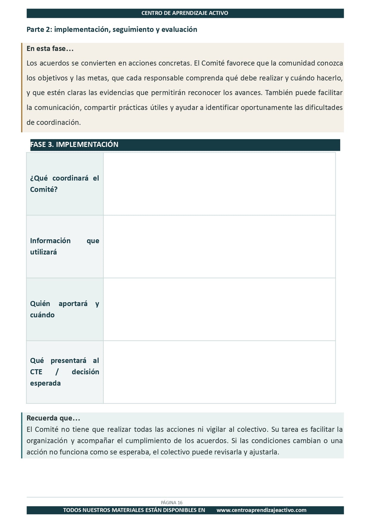 Ejemplo PLAN DE TRABAJO del Comité de Planeación y Evaluación editable en word (🎁De regalo en el Paquete del Tema 3 y 4)