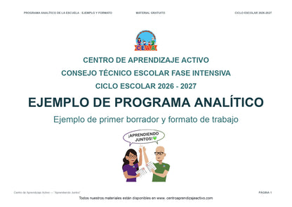 Ejemplo PROGRAMA ANALÍTICO con FORMATOS para elaborar el de tu escuela
