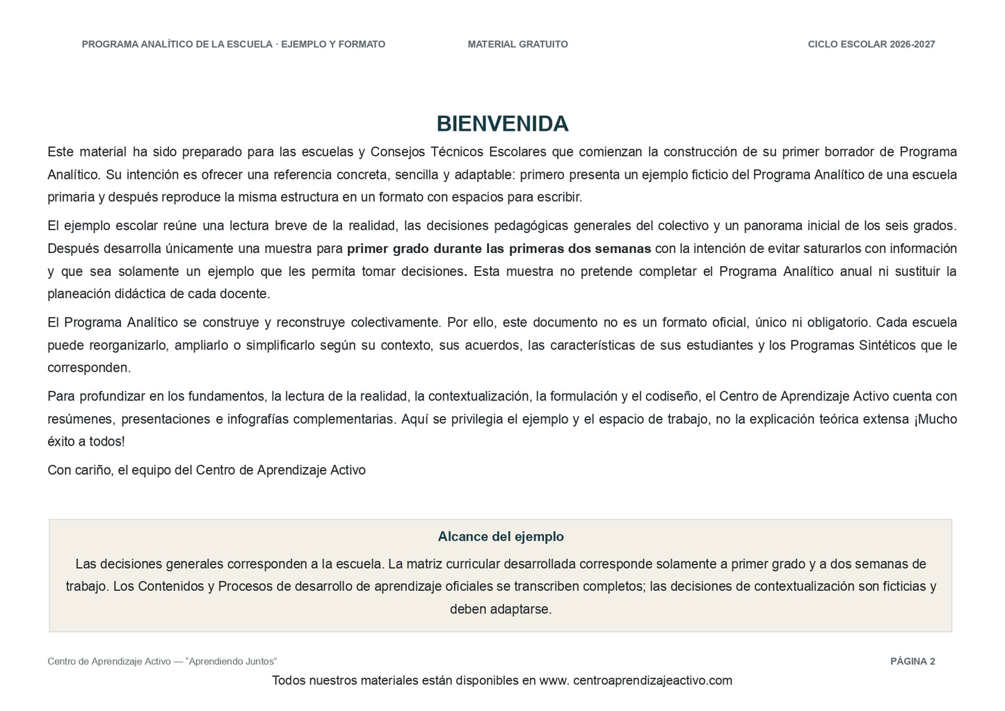 Ejemplo PROGRAMA ANALÍTICO con FORMATOS para elaborar el de tu escuela