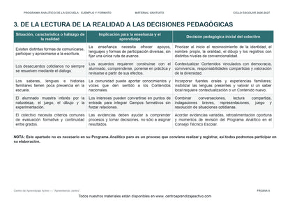Ejemplo PROGRAMA ANALÍTICO con FORMATOS para elaborar el de tu escuela