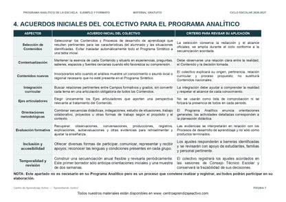 Ejemplo PROGRAMA ANALÍTICO con FORMATOS para elaborar el de tu escuela