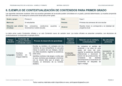 Ejemplo PROGRAMA ANALÍTICO con FORMATOS para elaborar el de tu escuela