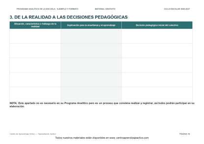 Ejemplo PROGRAMA ANALÍTICO con FORMATOS para elaborar el de tu escuela