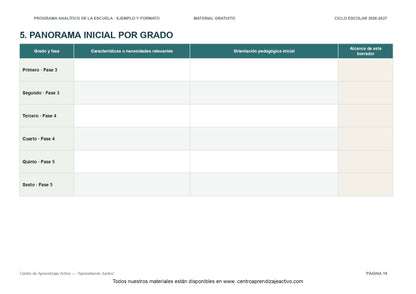 Ejemplo PROGRAMA ANALÍTICO con FORMATOS para elaborar el de tu escuela
