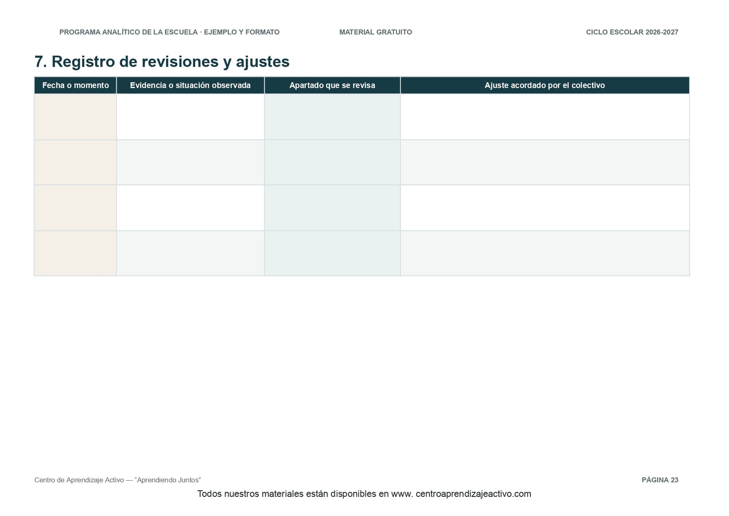 Ejemplo PROGRAMA ANALÍTICO con FORMATOS para elaborar el de tu escuela