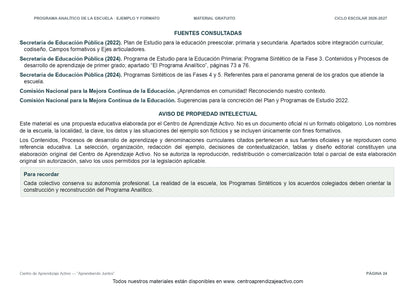 Ejemplo PROGRAMA ANALÍTICO con FORMATOS para elaborar el de tu escuela