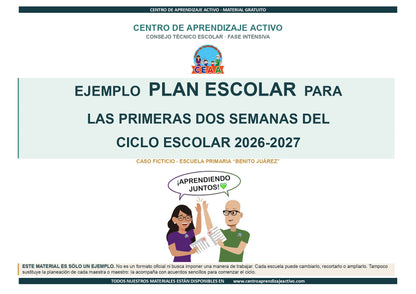 EJEMPLO Plan Escolar Primeras dos Semanas  Ciclo Escolar 2026 2027 en pdf