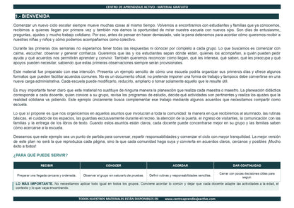 EJEMPLO Plan Escolar Primeras dos Semanas  Ciclo Escolar 2026 2027 en pdf