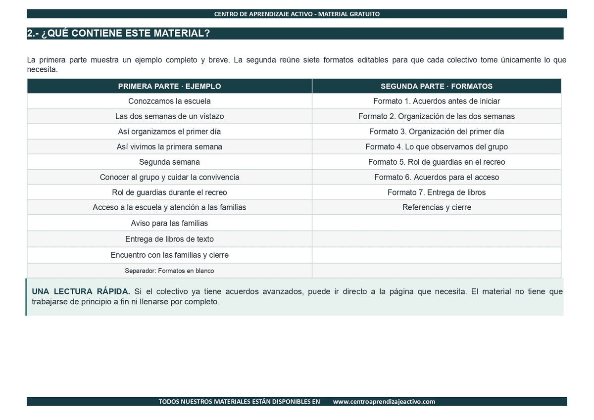 EJEMPLO Plan Escolar Primeras dos Semanas  Ciclo Escolar 2026 2027 en pdf