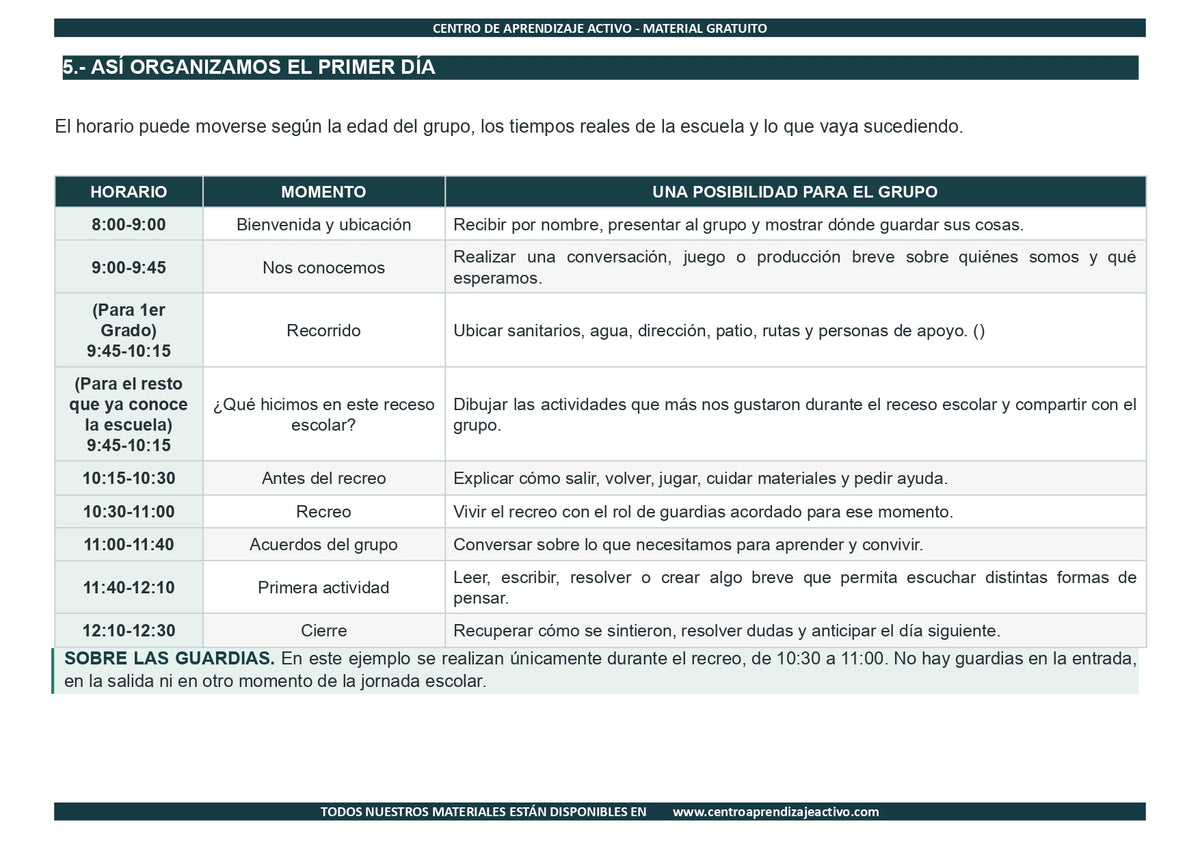 EJEMPLO Plan Escolar Primeras dos Semanas  Ciclo Escolar 2026 2027 en pdf