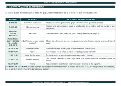 EJEMPLO Plan Escolar Primeras dos Semanas  Ciclo Escolar 2026 2027 en pdf