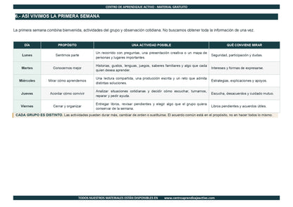 EJEMPLO Plan Escolar Primeras dos Semanas  Ciclo Escolar 2026 2027 en pdf
