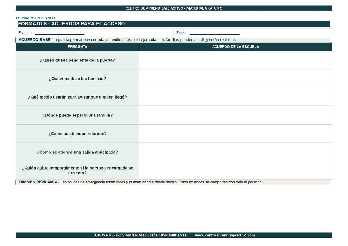 EJEMPLO Plan Escolar Primeras dos Semanas  Ciclo Escolar 2026 2027 en pdf