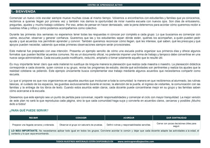 EJEMPLO Plan Escolar Primeras dos Semanas Ciclo Escolar 2026 2027 ✏️EDITABLE en word (🎁De regalo en la Membresía Anual y en el Paquete Completo 1° Sesón CTE)