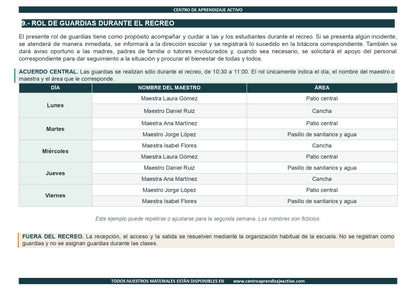 EJEMPLO Plan Escolar Primeras dos Semanas Ciclo Escolar 2026 2027 ✏️EDITABLE en word (🎁De regalo en la Membresía Anual y en el Paquete Completo 1° Sesón CTE)