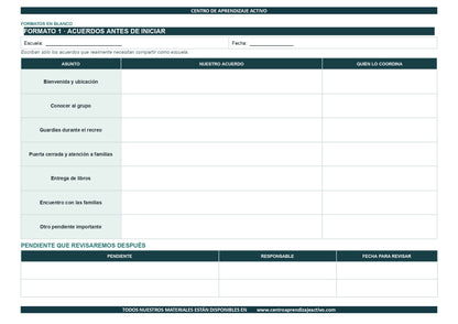 EJEMPLO Plan Escolar Primeras dos Semanas Ciclo Escolar 2026 2027 ✏️EDITABLE en word (🎁De regalo en la Membresía Anual y en el Paquete Completo 1° Sesón CTE)