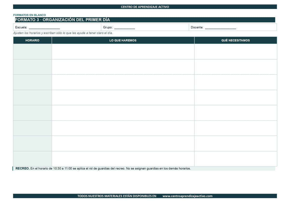 EJEMPLO Plan Escolar Primeras dos Semanas Ciclo Escolar 2026 2027 ✏️EDITABLE en word (🎁De regalo en la Membresía Anual y en el Paquete Completo 1° Sesón CTE)