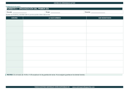 EJEMPLO Plan Escolar Primeras dos Semanas Ciclo Escolar 2026 2027 ✏️EDITABLE en word (🎁De regalo en la Membresía Anual y en el Paquete Completo 1° Sesón CTE)