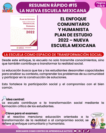 Resumen Rápido #15: EL ENFOQUE COMUNITARIO Y HUMANISTA PLAN DE ESTUDIO 2022 – NUEVA ESCUELA MEXICANA