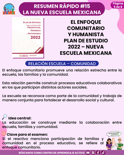 Resumen Rápido #15: EL ENFOQUE COMUNITARIO Y HUMANISTA PLAN DE ESTUDIO 2022 – NUEVA ESCUELA MEXICANA