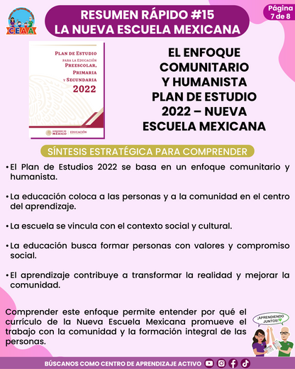 Resumen Rápido #15: EL ENFOQUE COMUNITARIO Y HUMANISTA PLAN DE ESTUDIO 2022 – NUEVA ESCUELA MEXICANA