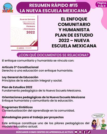 Resumen Rápido #15: EL ENFOQUE COMUNITARIO Y HUMANISTA PLAN DE ESTUDIO 2022 – NUEVA ESCUELA MEXICANA