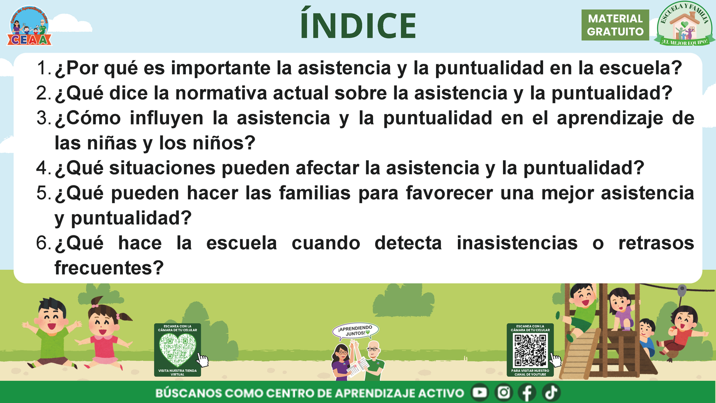 ESCUELA Y FAMILIA: ¿POR QUÉ ES IMPORTANTE LA ASISTENCIA Y LA PUNTUALIDAD DE MIS HIJOS? en PDF
