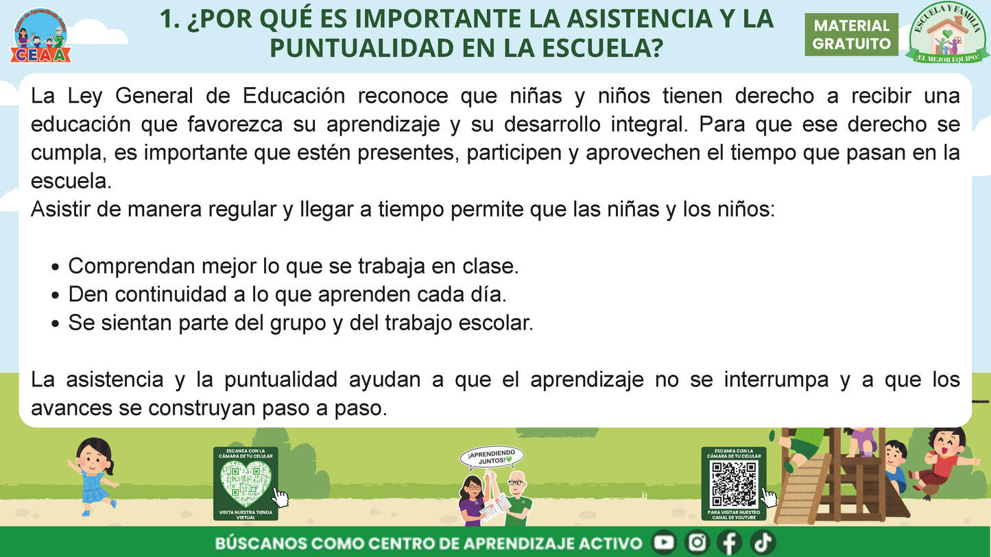 ESCUELA Y FAMILIA: ¿POR QUÉ ES IMPORTANTE LA ASISTENCIA Y LA PUNTUALIDAD DE MIS HIJOS? en PDF