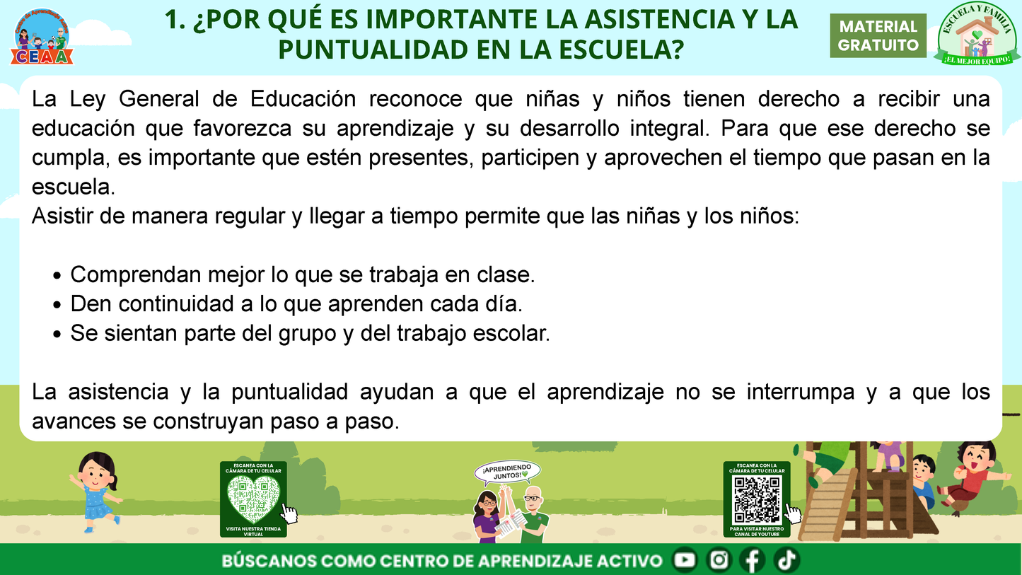 ESCUELA Y FAMILIA: ¿POR QUÉ ES IMPORTANTE LA ASISTENCIA Y LA PUNTUALIDAD DE MIS HIJOS? en PDF