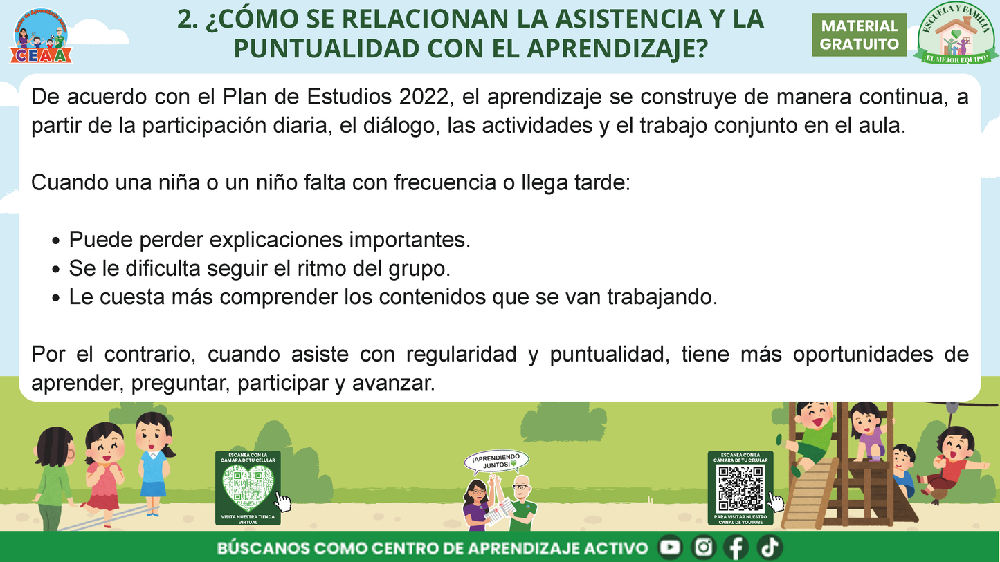 ESCUELA Y FAMILIA: ¿POR QUÉ ES IMPORTANTE LA ASISTENCIA Y LA PUNTUALIDAD DE MIS HIJOS? en PDF