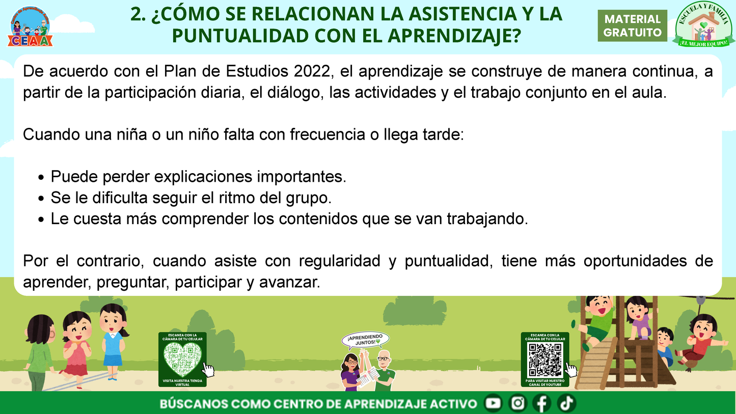 ESCUELA Y FAMILIA: ¿POR QUÉ ES IMPORTANTE LA ASISTENCIA Y LA PUNTUALIDAD DE MIS HIJOS? en PDF