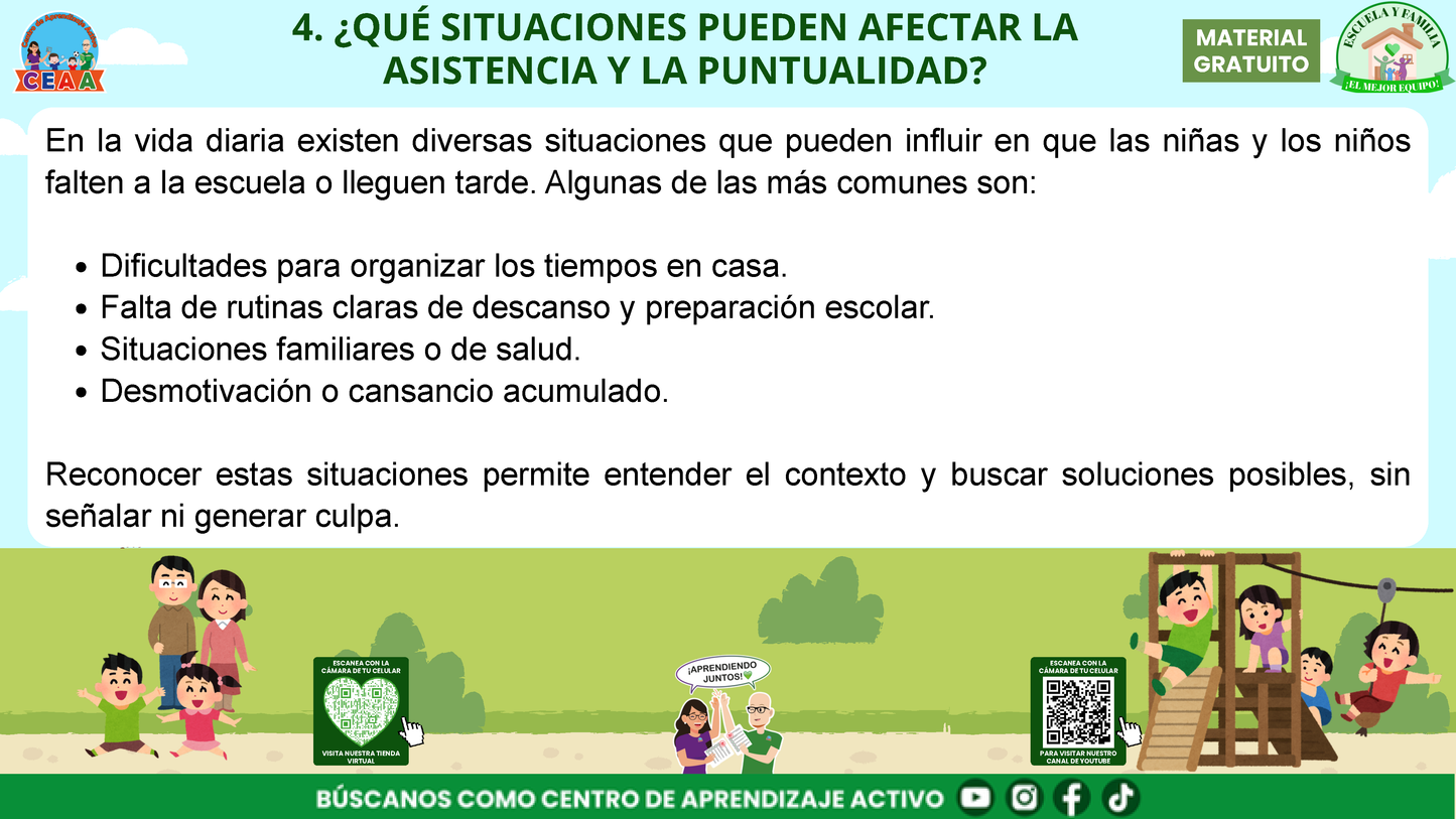ESCUELA Y FAMILIA: ¿POR QUÉ ES IMPORTANTE LA ASISTENCIA Y LA PUNTUALIDAD DE MIS HIJOS? en PDF