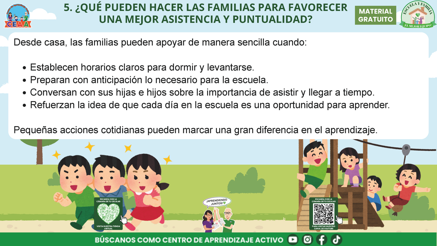 ESCUELA Y FAMILIA: ¿POR QUÉ ES IMPORTANTE LA ASISTENCIA Y LA PUNTUALIDAD DE MIS HIJOS? en PDF