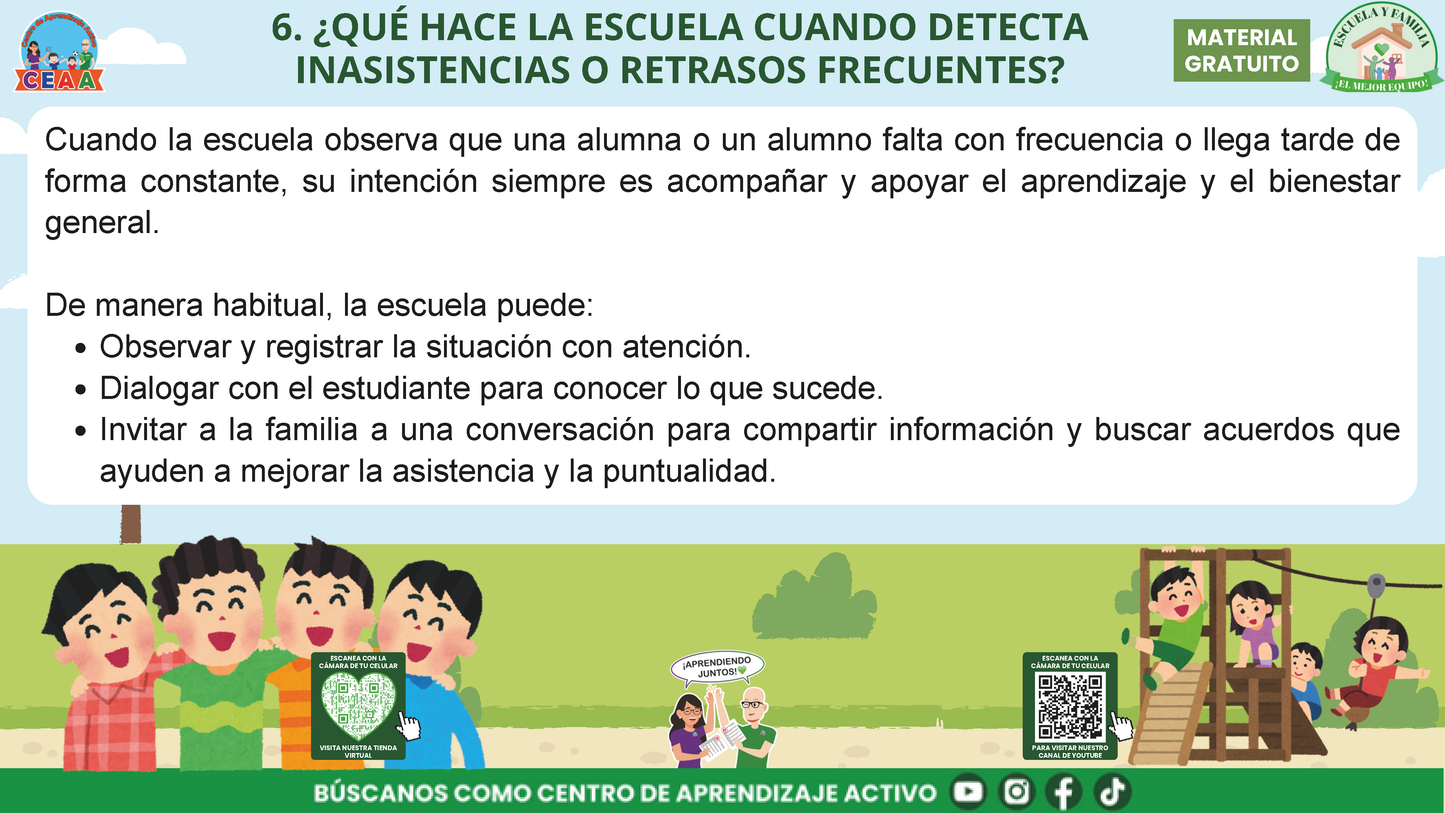 ESCUELA Y FAMILIA: ¿POR QUÉ ES IMPORTANTE LA ASISTENCIA Y LA PUNTUALIDAD DE MIS HIJOS? en PDF