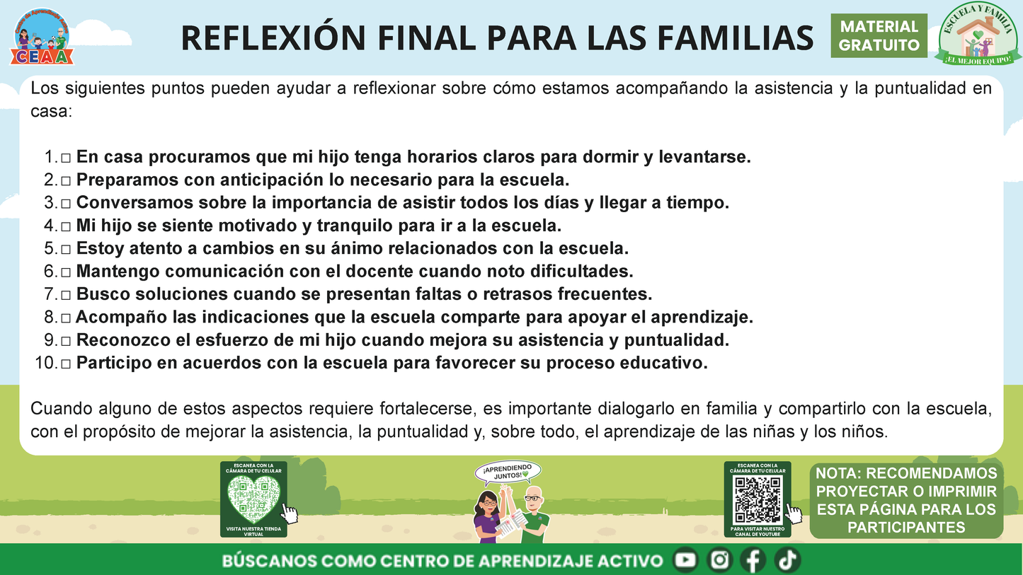 ESCUELA Y FAMILIA: ¿POR QUÉ ES IMPORTANTE LA ASISTENCIA Y LA PUNTUALIDAD DE MIS HIJOS? en PDF